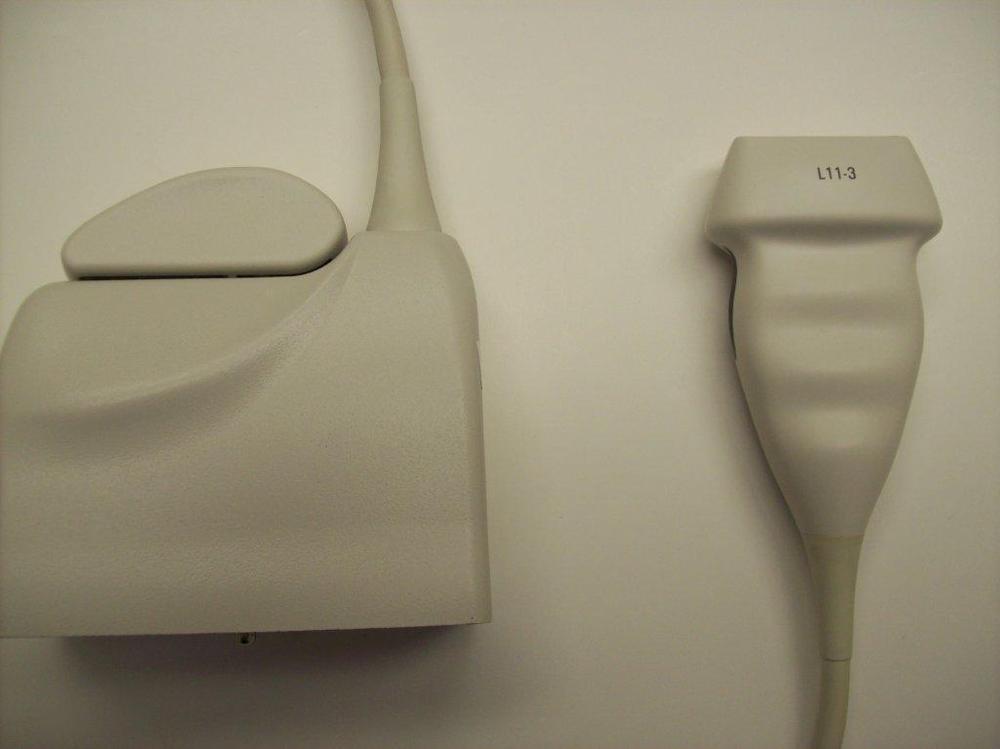 overhead shot of probe head and connector
