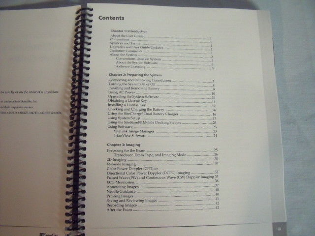 Sonosite Ultra Sound System User Guide and Supplement User Guide ! L5 DIAGNOSTIC ULTRASOUND MACHINES FOR SALE