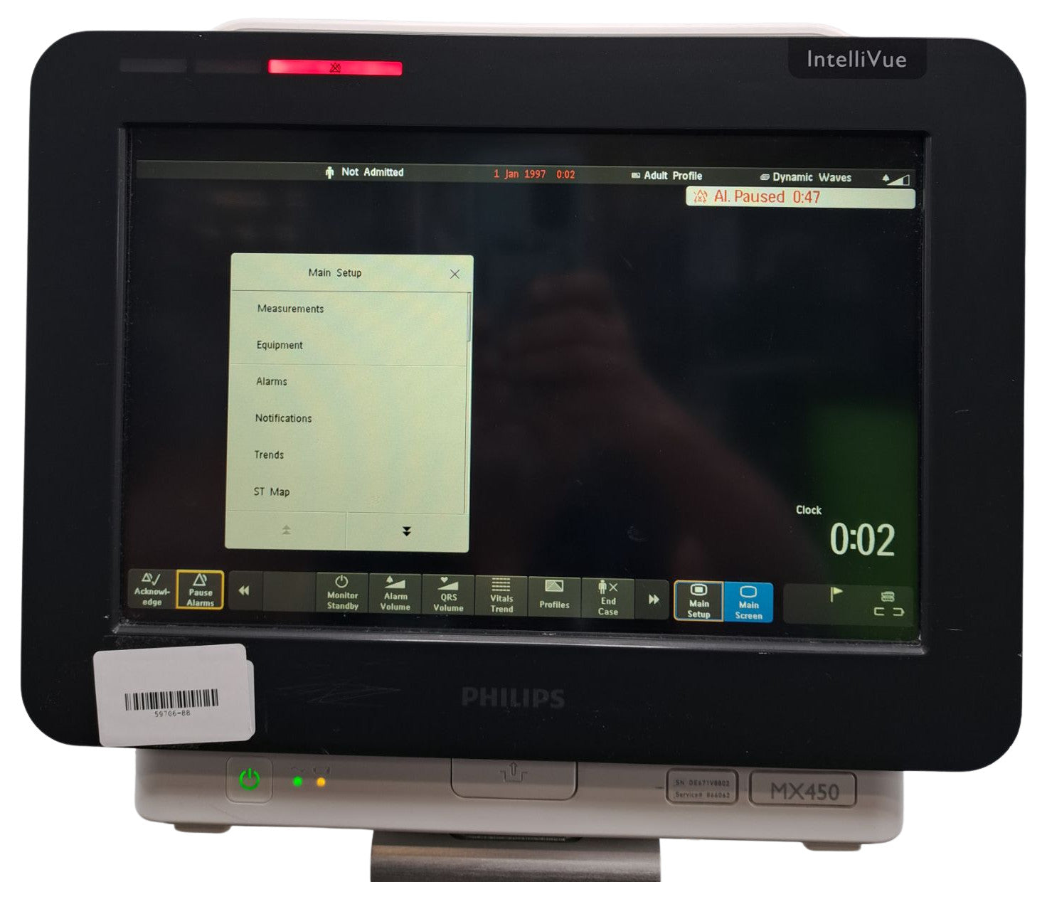 PHILIPS INTELLIVUE MX450 BEDSIDE PATIENT MONITOR