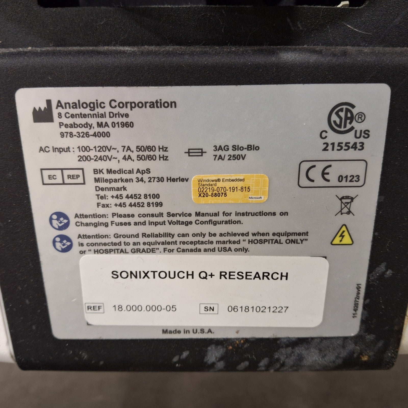 B-K Medical Ultrasonix Sonix Touch Q+ Ultrasound