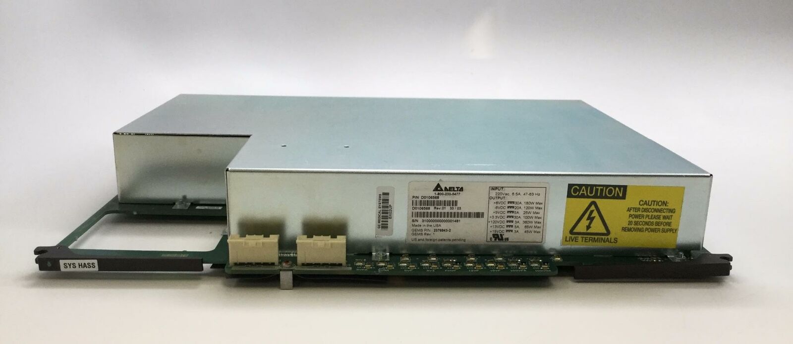 GE Logiq 9 Ultrasound Delta DC Power Supply D0106568 DIAGNOSTIC ULTRASOUND MACHINES FOR SALE