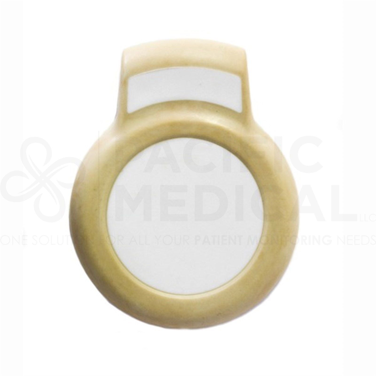 a white and gold probe cover with a white background